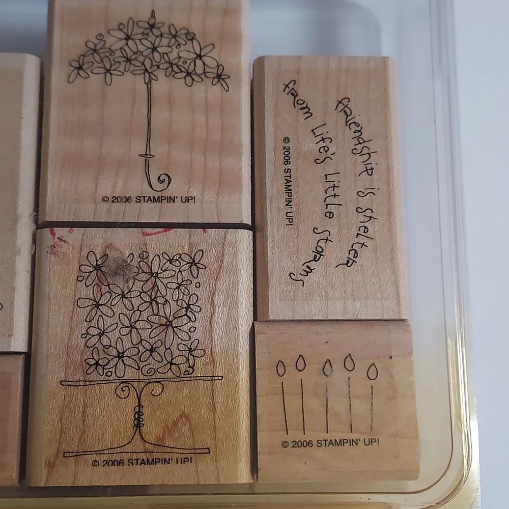 Rubber Stamp Set Birthday Floral Flower Set Birthday Cake